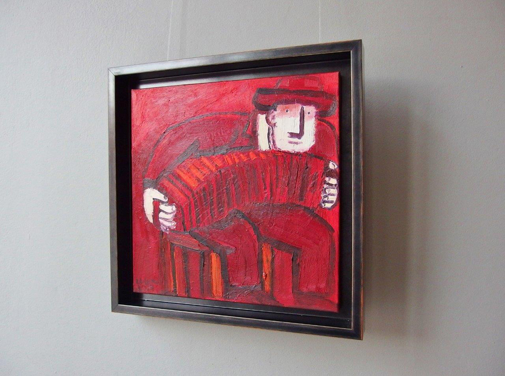 Krzysztof Kokoryn - Carmine bandeon player (Oil on Canvas | Größe: 48 x 48 cm | Preis: 5300 PLN)