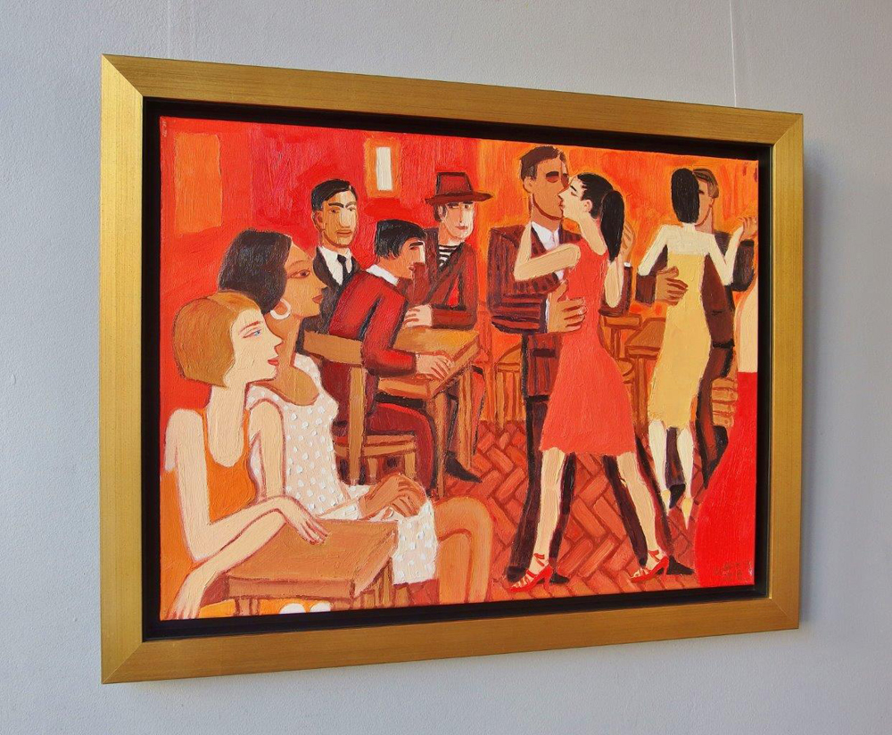 Krzysztof Kokoryn - Milonga in the red interior (Oil on Canvas | Wymiary: 113 x 83 cm | Cena: 6000 PLN)