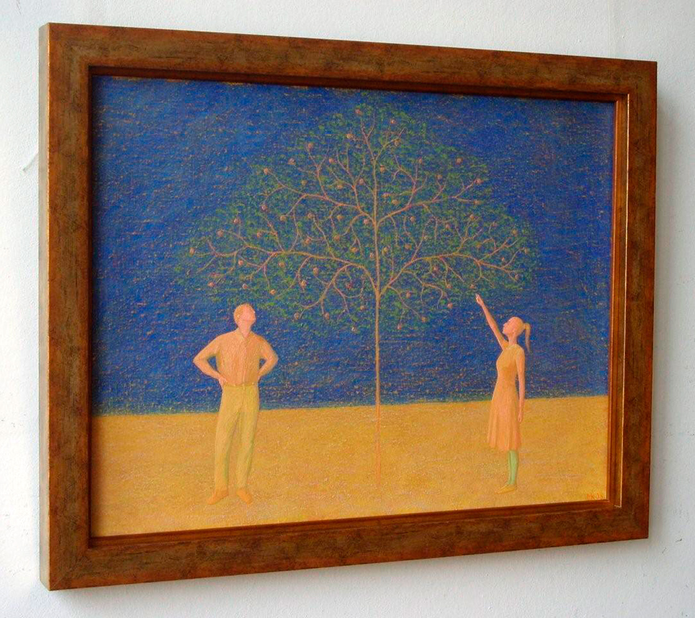 Mikołaj Kasprzyk - Adam & Eva (Oil on Canvas | Größe: 62 x 50 cm | Preis: 3800 PLN)
