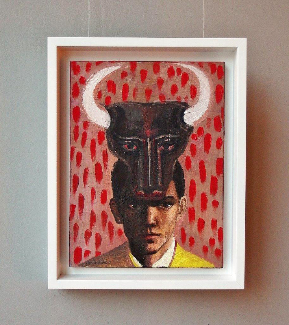 Katarzyna Karpowicz - Man with Bull Mask (Oil on Canvas | Size: 38 x 48 cm | Price: 4000 PLN)