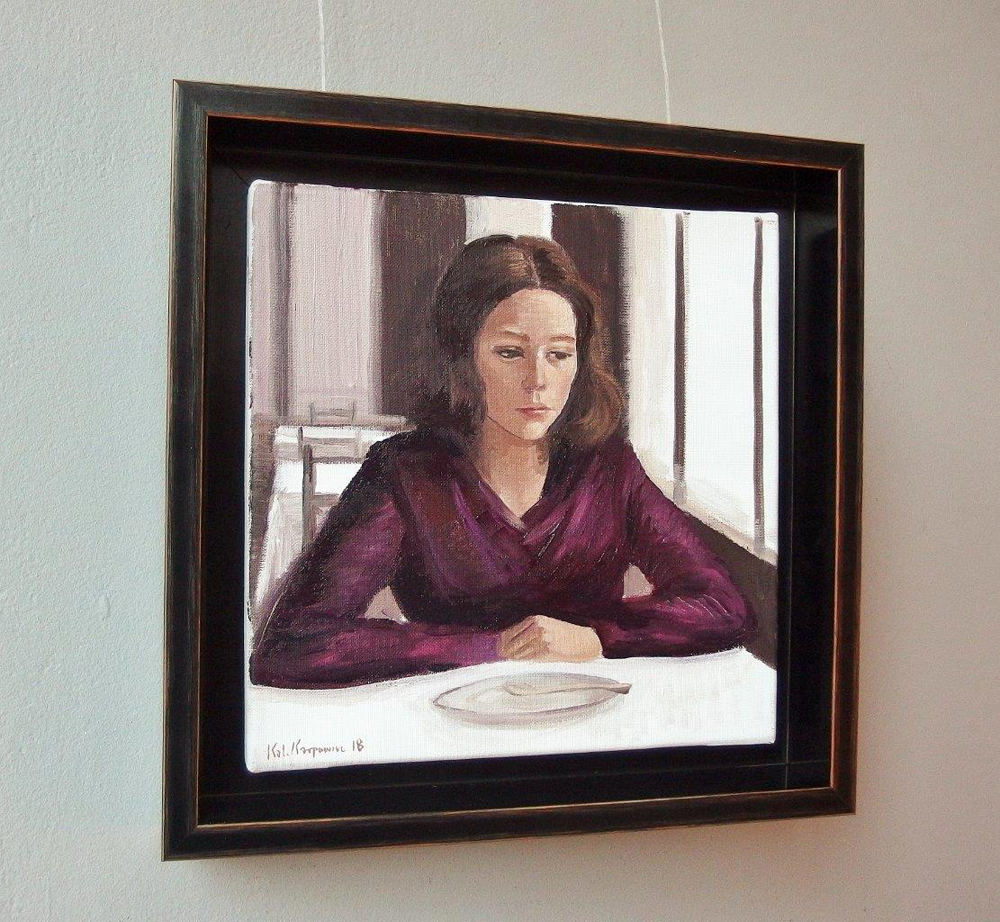 Katarzyna Karpowicz - Meeting (Oil on Canvas | Wymiary: 38 x 38 cm | Cena: 4000 PLN)