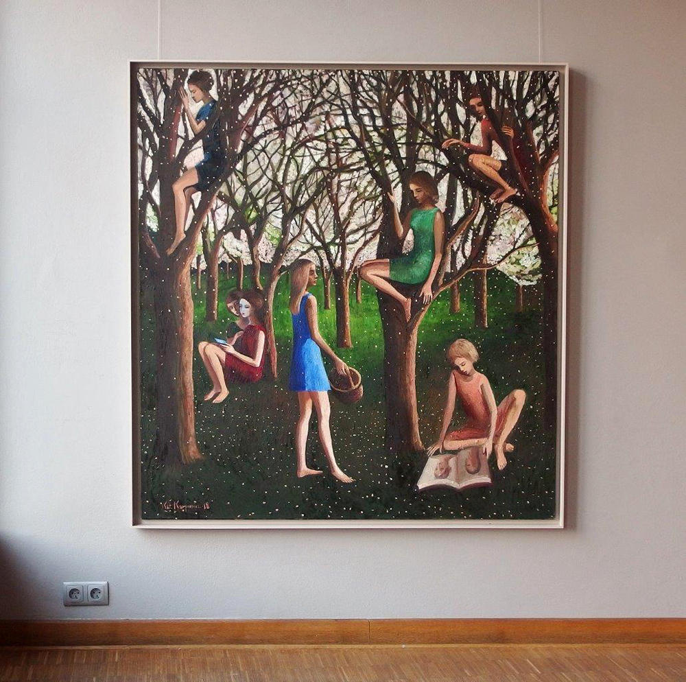 Katarzyna Karpowicz - Orchard in Bloom (Oil on Canvas | Wymiary: 156 x 146 cm | Cena: 15000 PLN)