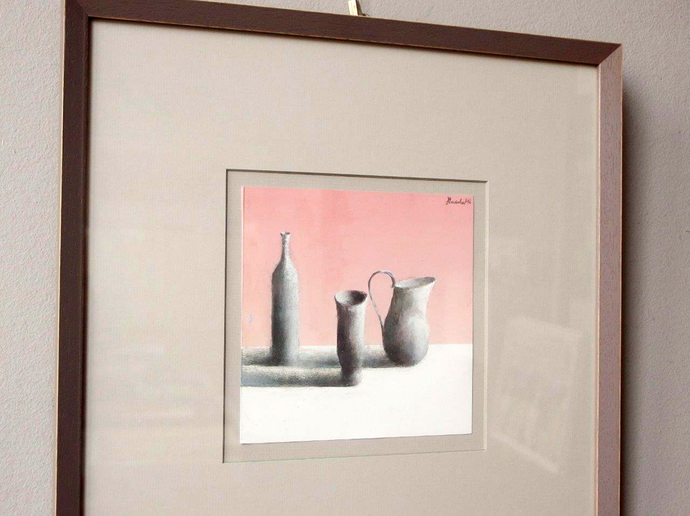 Łukasz Huculak - The pink wall (Tempera on paper | Size: 38 x 38 cm | Price: 1600 PLN)