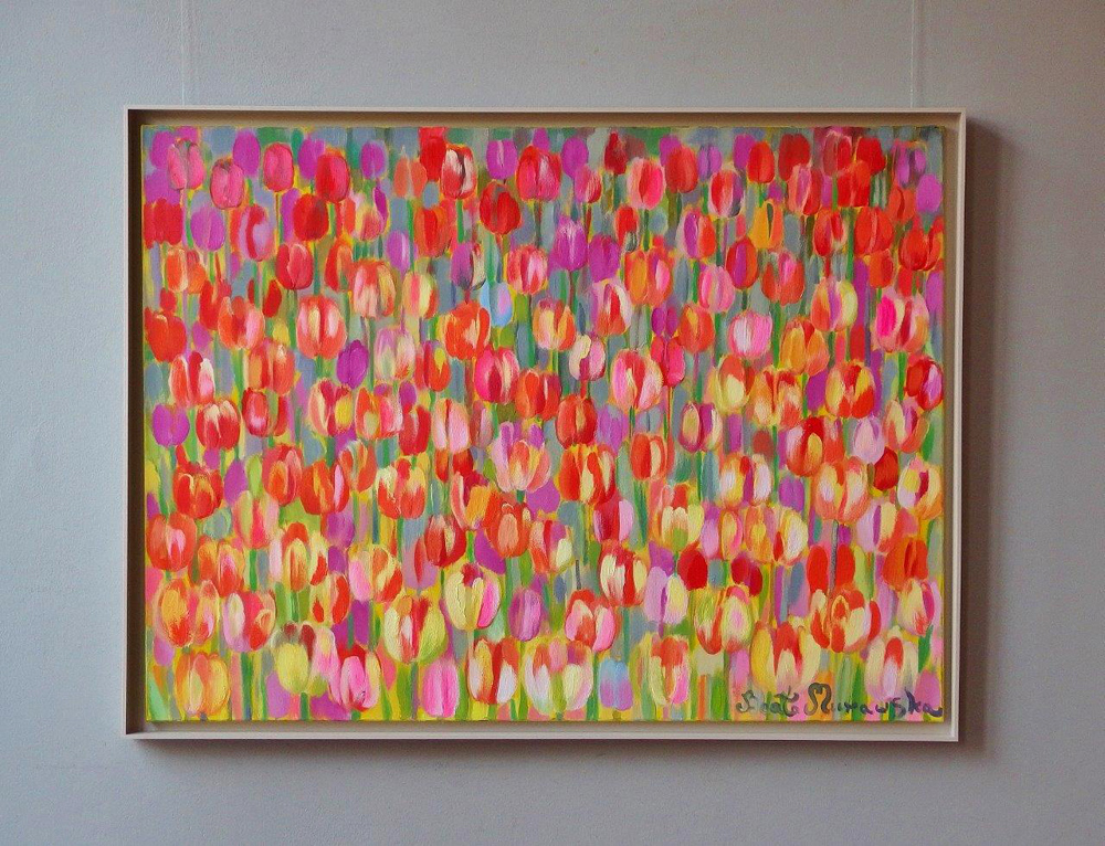 Beata Murawska - Tulips with a bit of gray (Oil on Canvas | Size: 136 x 103 cm | Price: 6500 PLN)