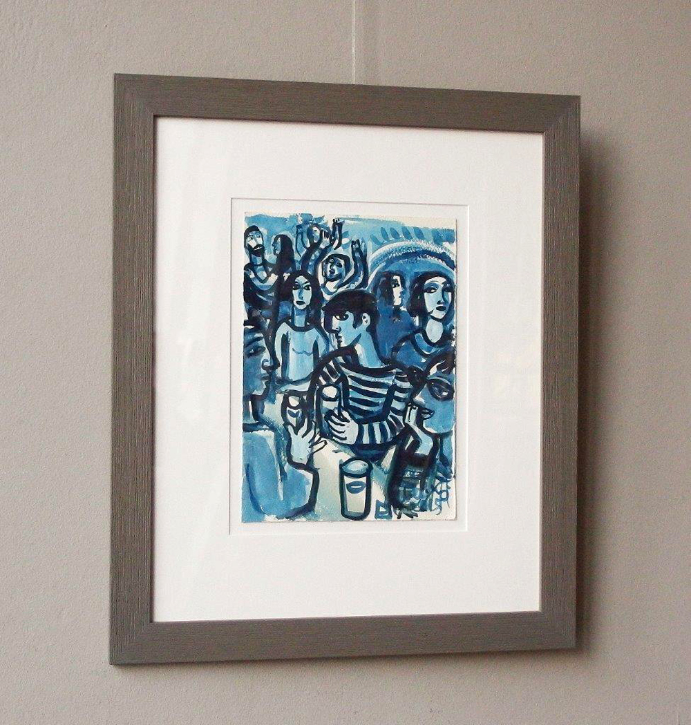 Krzysztof Kokoryn - Blue bar (Watercolour on paper | Größe: 41 x 49 cm | Preis: 1500 PLN)