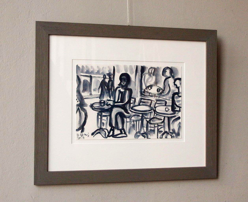 Krzysztof Kokoryn - In the cafeteria (Watercolour on paper | Wymiary: 51 x 42 cm | Cena: 1300 PLN)
