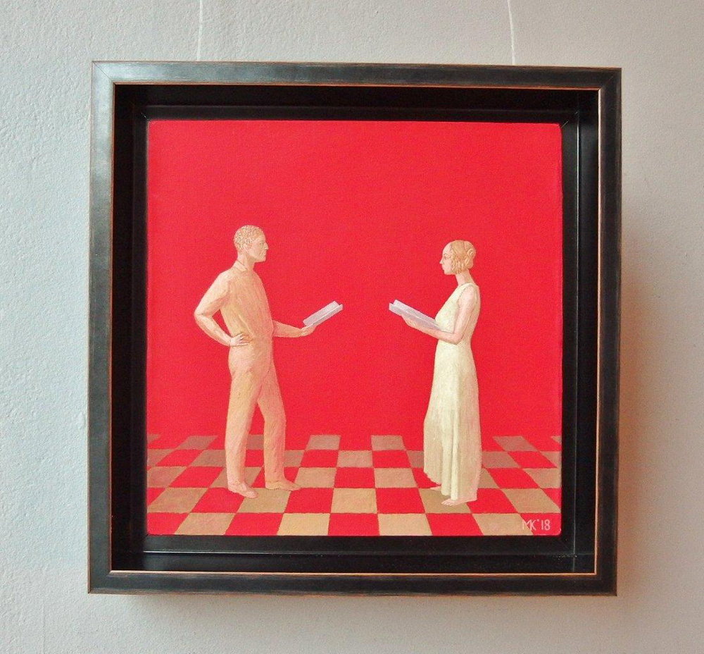 Mikołaj Kasprzyk - Duo (Oil on Canvas | Wymiary: 38 x 38 cm | Cena: 3200 PLN)