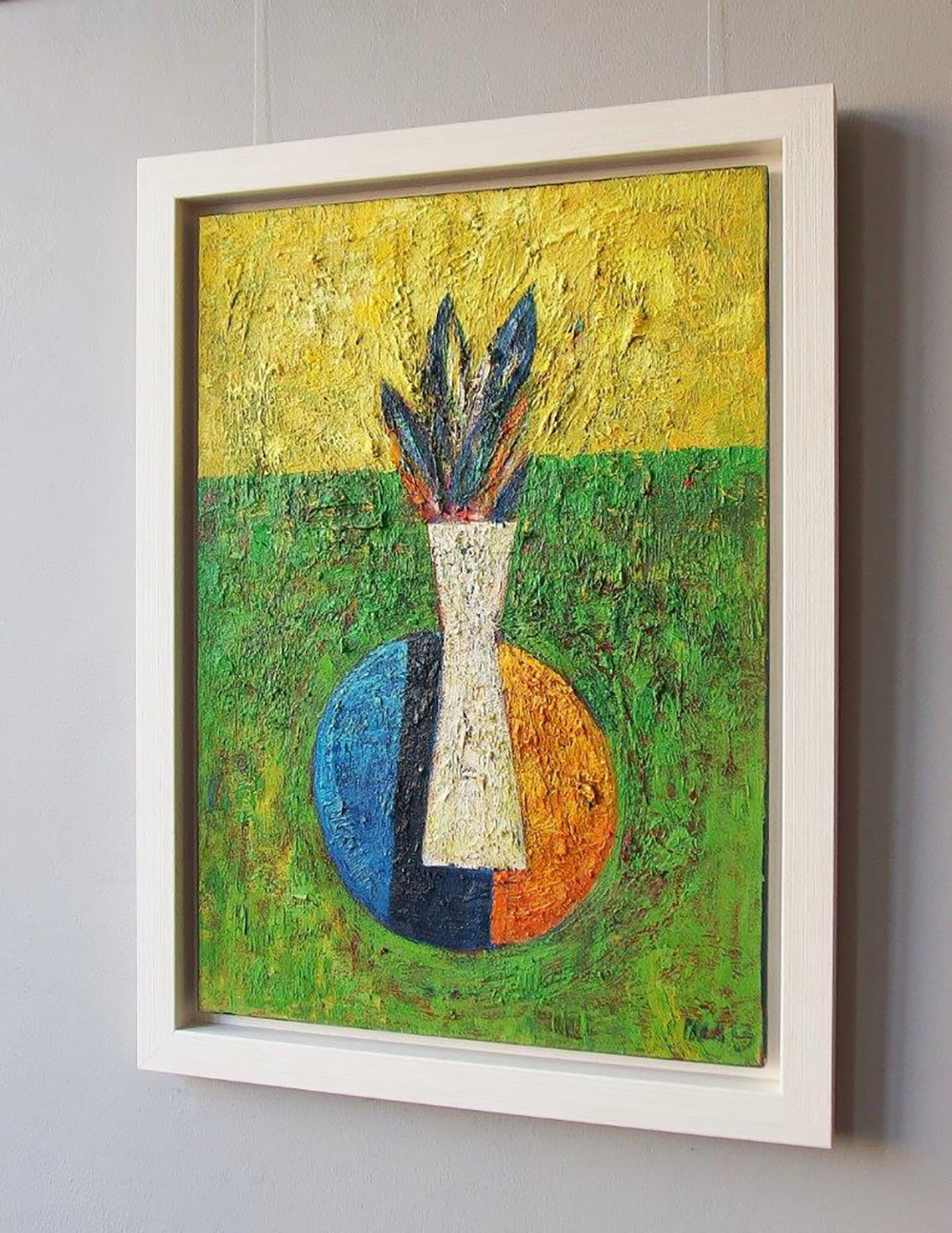Darek Pala - Vase on a green background (Oil on Canvas | Size: 85 x 115 cm | Price: 7500 PLN)