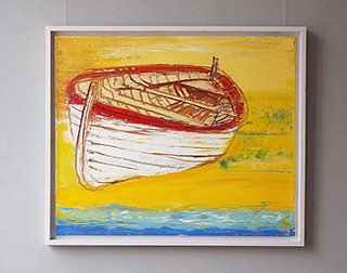 Jacek Łydżba : Boat on the sand : Oil on Canvas