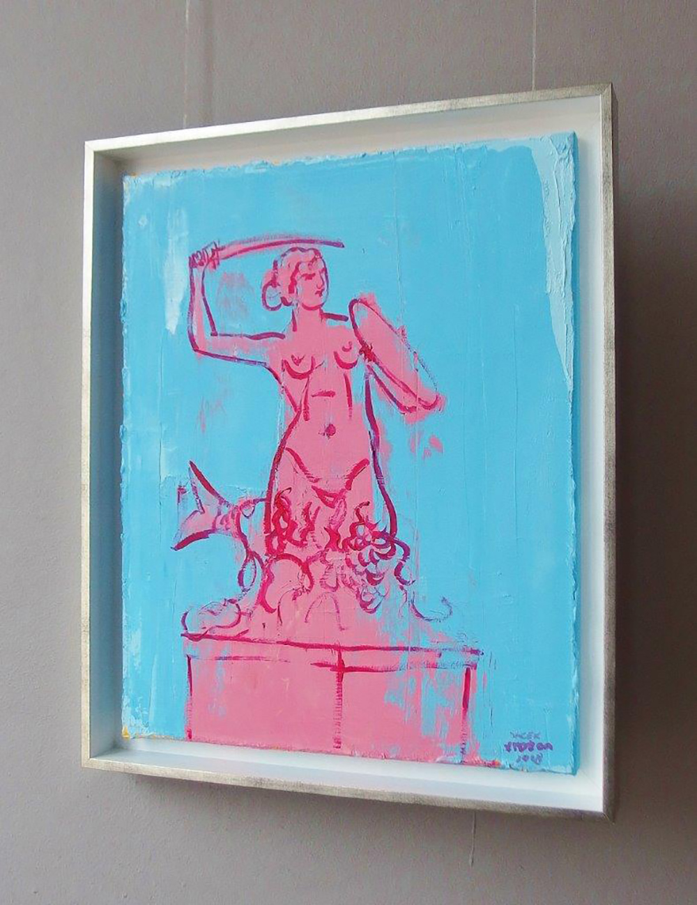 Jacek Łydżba - Pink mermaid (Oil on Canvas | Wymiary: 46 x 56 cm | Cena: 3400 PLN)