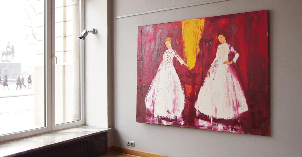 Jacek Łydżba - Two ladies (Oil on Canvas | Size: 200 x 150 cm | Price: 15000 PLN)