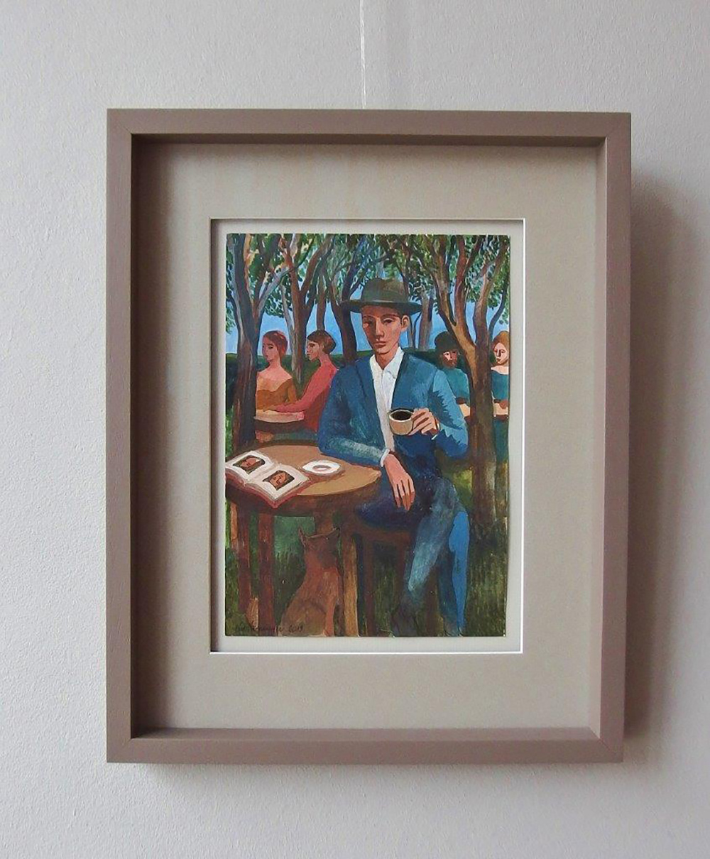 Katarzyna Karpowicz - Cafe in the park (Tempera on paper | Size: 32 x 42 cm | Price: 4500 PLN)