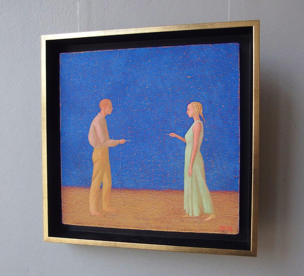 Mikołaj Kasprzyk - Exchange (Oil on Canvas | Wymiary: 36 x 36 cm | Cena: 2800 PLN)
