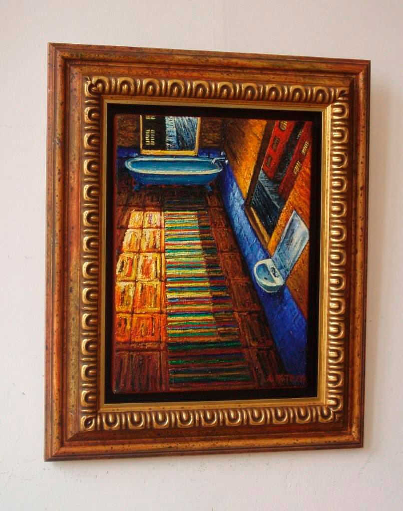 Adam Patrzyk - Bath Room (Oil on Canvas | Wymiary: 50 x 61 cm | Cena: 7500 PLN)