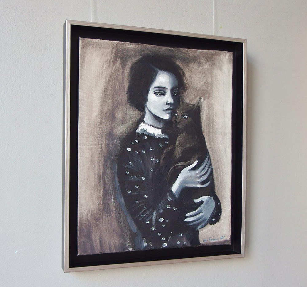 Katarzyna Karpowicz - My black cat (Oil on Canvas | Size: 46 x 56 cm | Price: 5500 PLN)