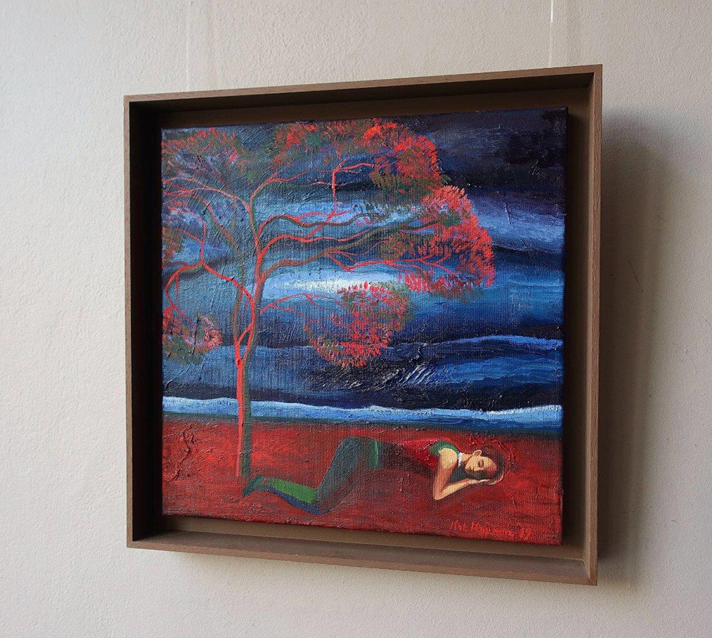 Katarzyna Karpowicz - Red tree (Oil on Canvas | Wymiary: 46 x 46 cm | Cena: 4000 PLN)