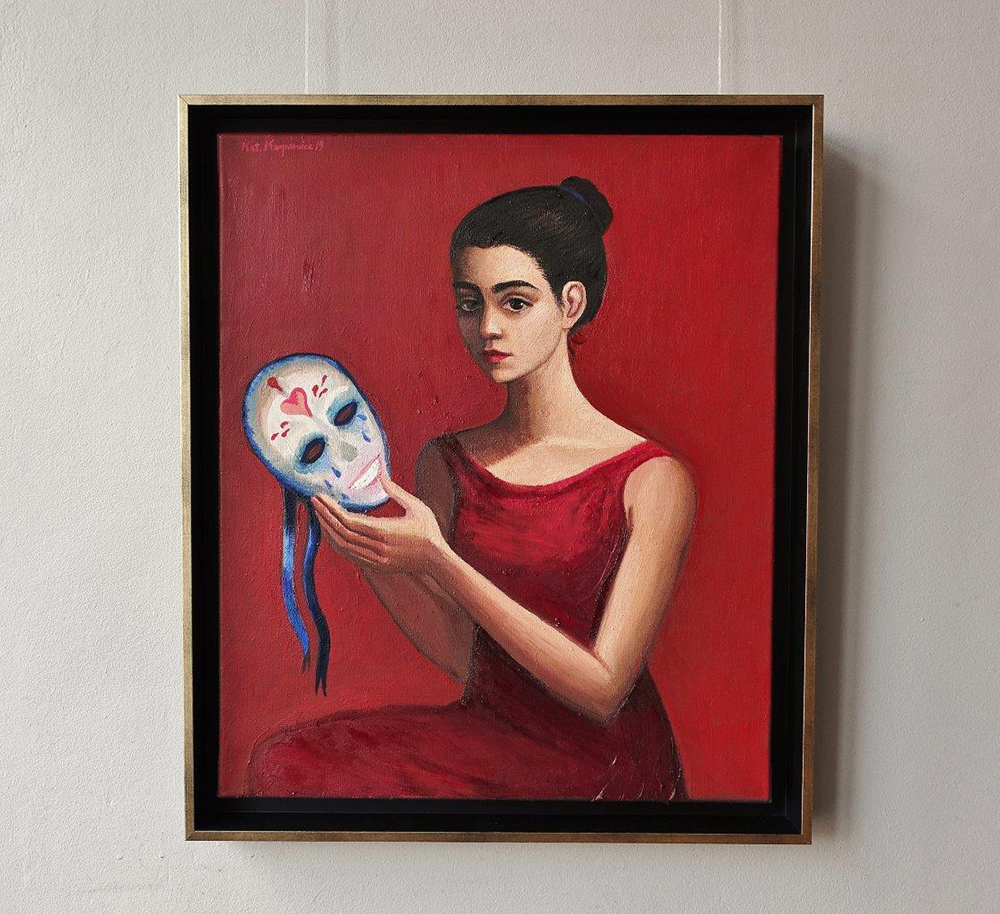 Katarzyna Karpowicz - The girl in red (Oil on Canvas | Wymiary: 56 x 66 cm | Cena: 8500 PLN)