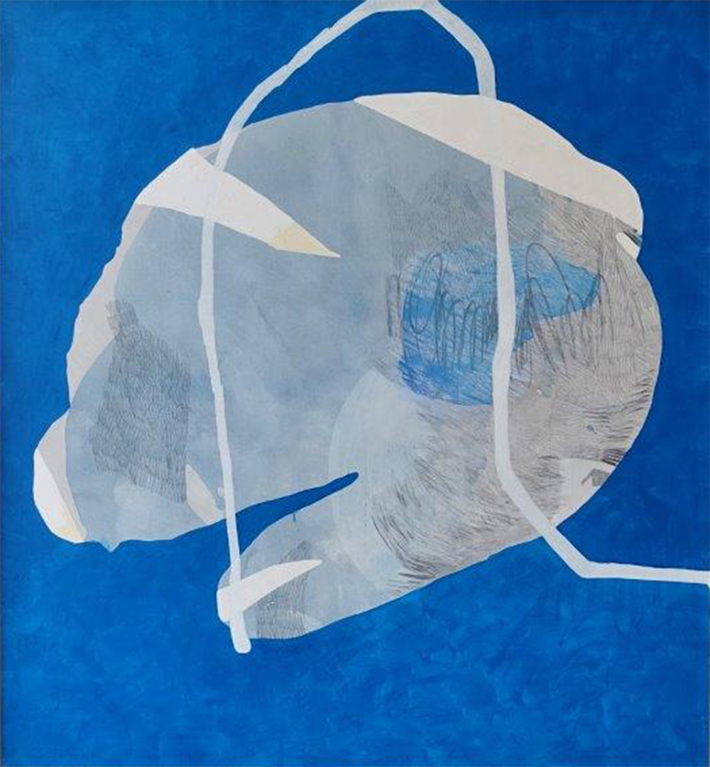 Agnieszka Sandomierz - Character in blues (Mixed media on canvas | Wymiary: 126 x 136 cm | Cena: 7000 PLN)