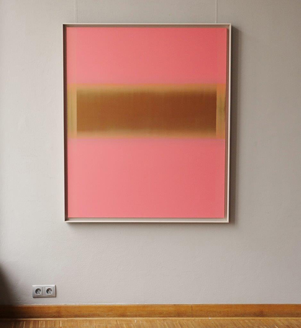 Anna Podlewska - Gold factor on pink (Oil on Canvas | Size: 106 x 126 cm | Price: 7000 PLN)