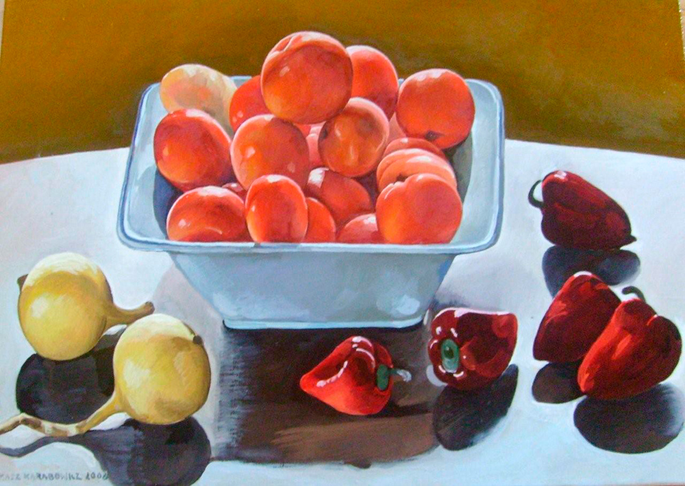Tomasz Karabowicz - Still Life With Tomatos (Oil on Canvas | Wymiary: 70 x 50 cm | Cena: 5000 PLN)