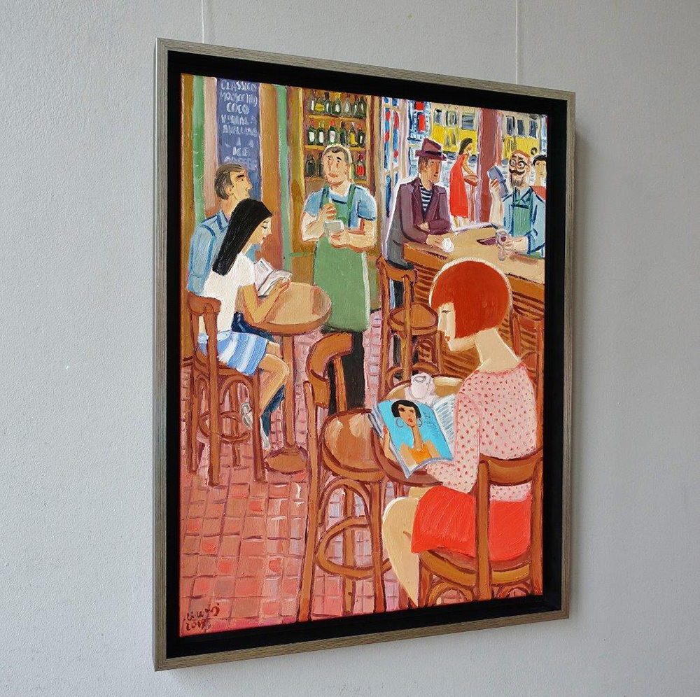 Krzysztof Kokoryn - Cafe in Lisbon (Oil on Canvas | Wymiary: 67 x 87 cm | Cena: 7000 PLN)