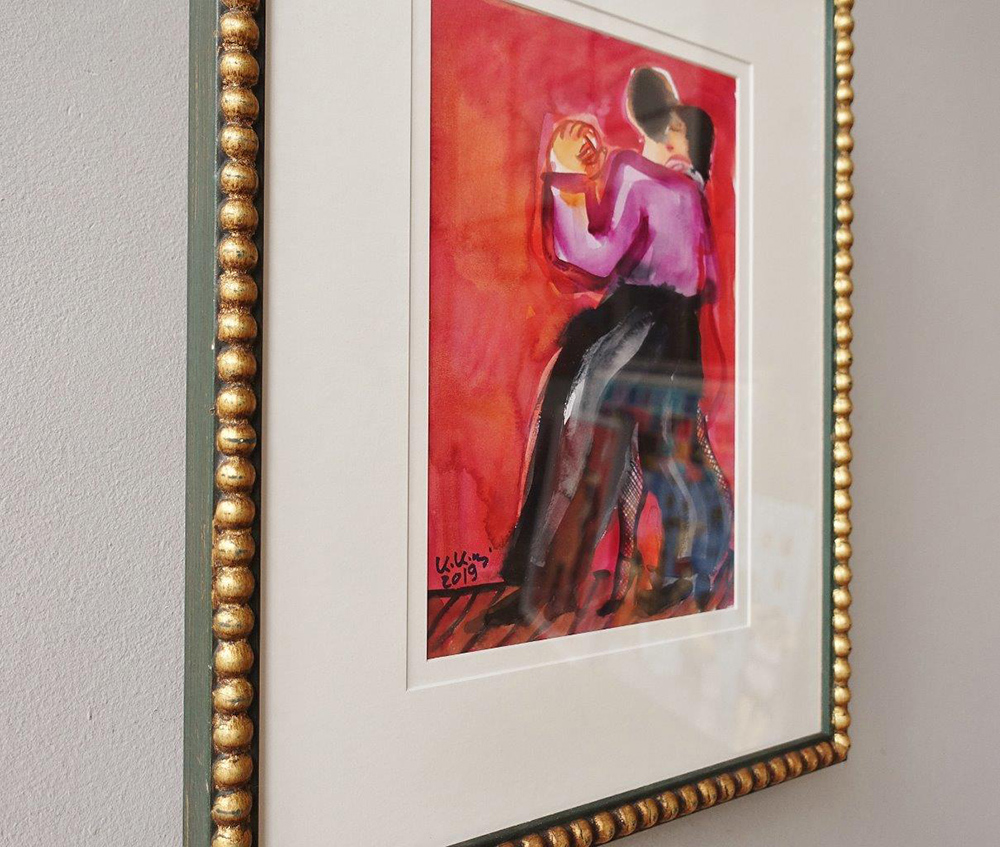 Krzysztof Kokoryn - Tango dancers (Tempera on paper | Size: 38 x 48 cm | Price: 2500 PLN)