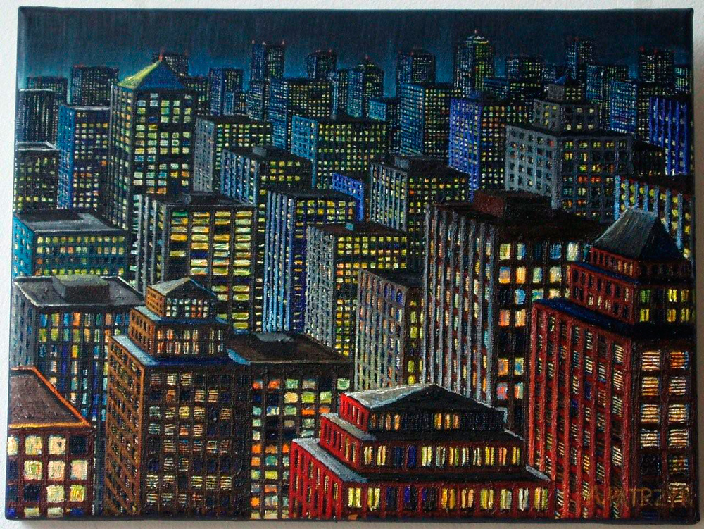 Adam Patrzyk - Lights (Oil on Canvas | Wymiary: 41 x 30 cm | Cena: 6000 PLN)
