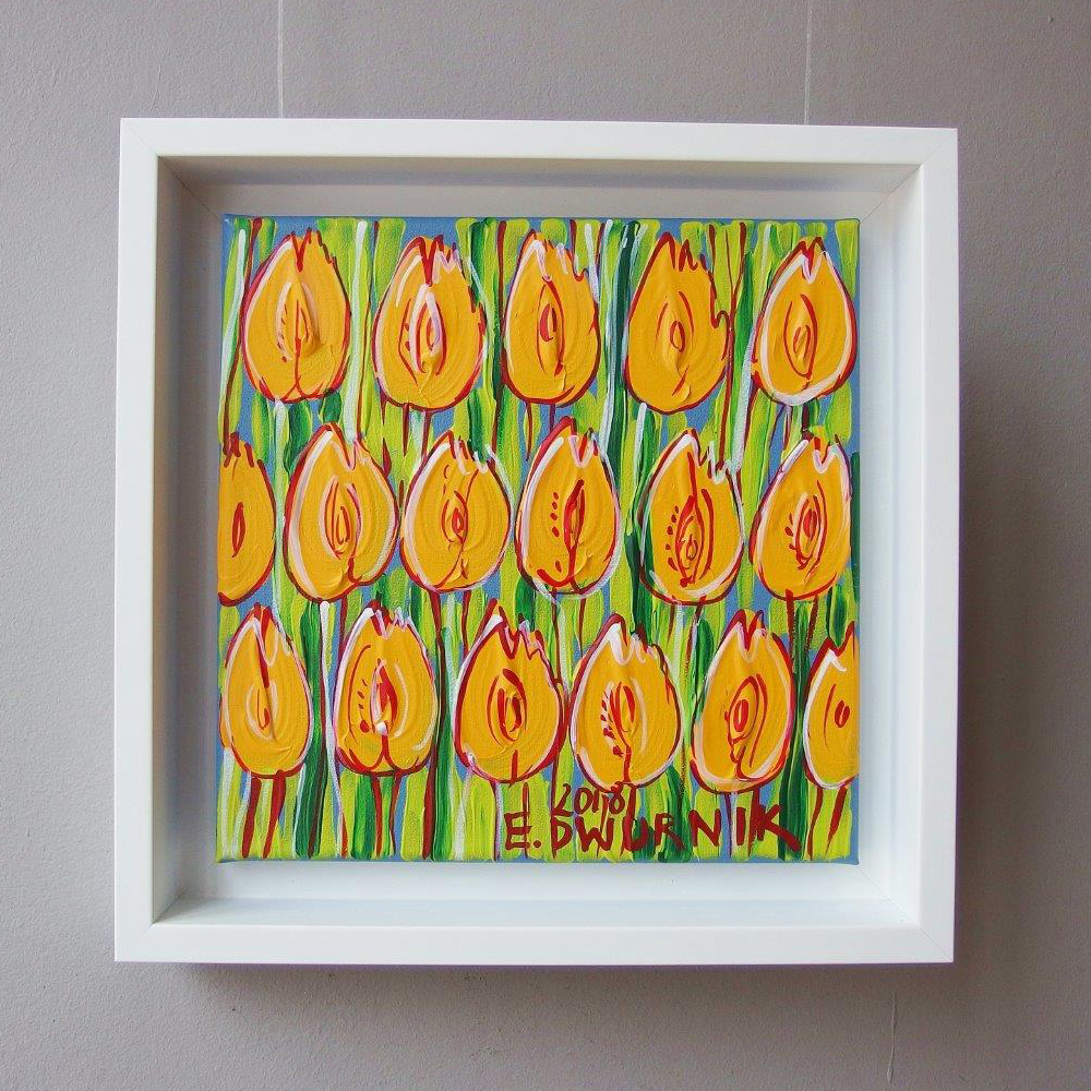 Edward Dwurnik - Yellow tulip No 1 (Oil on Canvas | Größe: 38 x 38 cm | Preis: 18000 PLN)