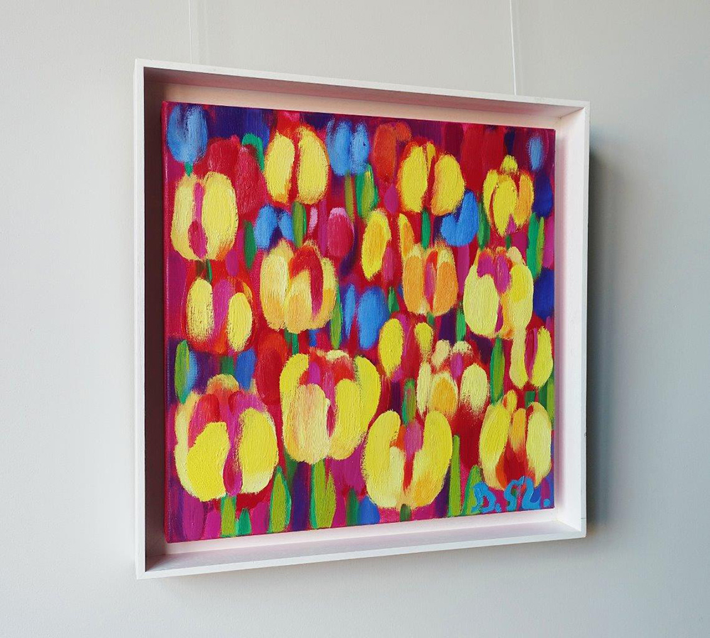 Beata Murawska - Little field of tulips (Oil on Canvas | Größe: 46 x 46 cm | Preis: 3500 PLN)