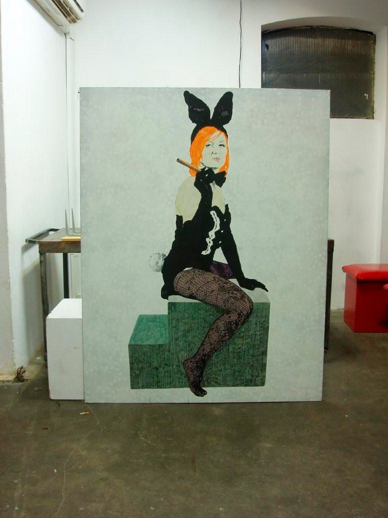 Agnieszka Sandomierz - Rabbit (Tempera on Canvas | Wymiary: 120 x 160 cm | Cena: 15000 PLN)