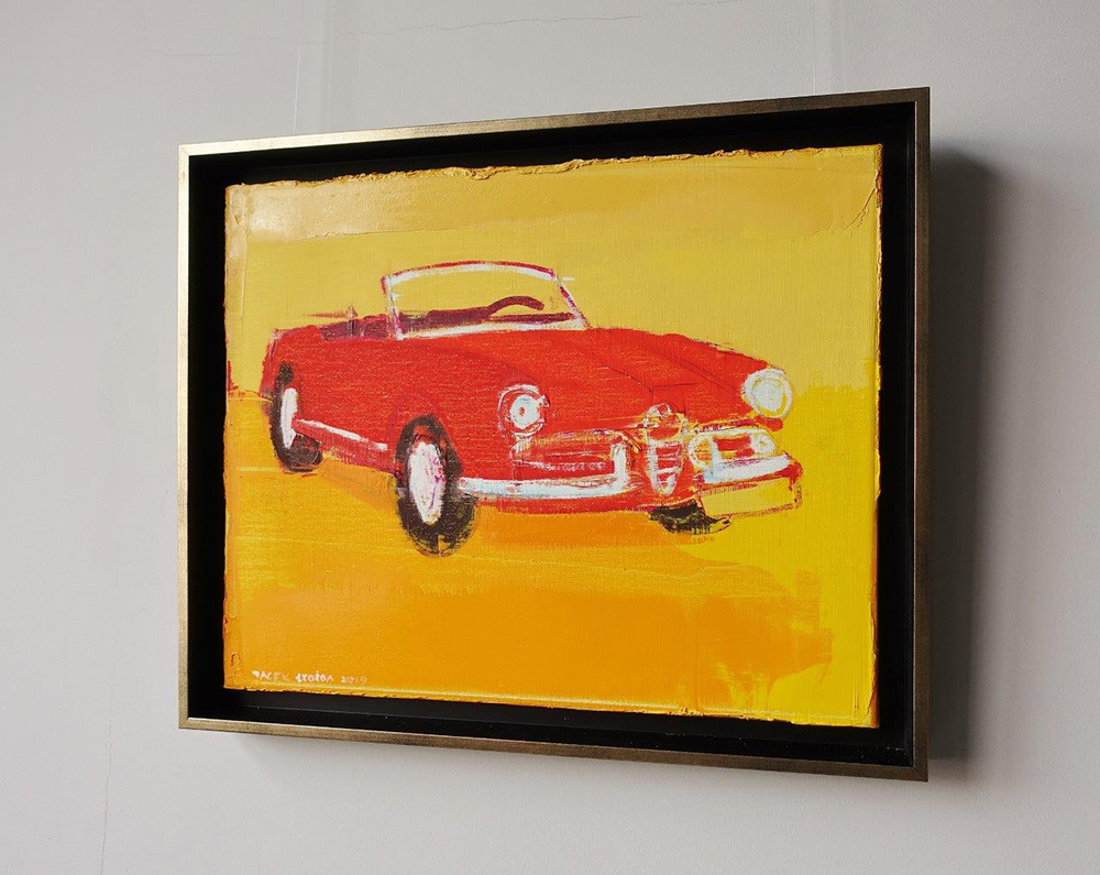 Jacek Łydżba - Red alpha romeo (Oil on Canvas | Wymiary: 56 x 46 cm | Cena: 4000 PLN)