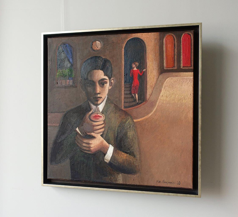 Katarzyna Karpowicz - Red lips (Oil on Canvas | Size: 66 x 66 cm | Price: 8500 PLN)