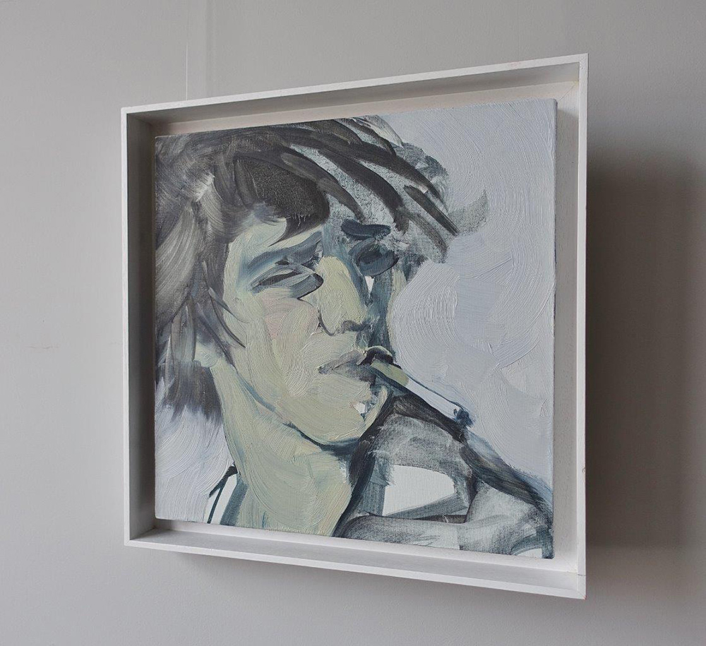 Katarzyna Swinarska - Boy with a cigarette (Oil on Canvas | Wymiary: 46 x 46 cm | Cena: 4500 PLN)