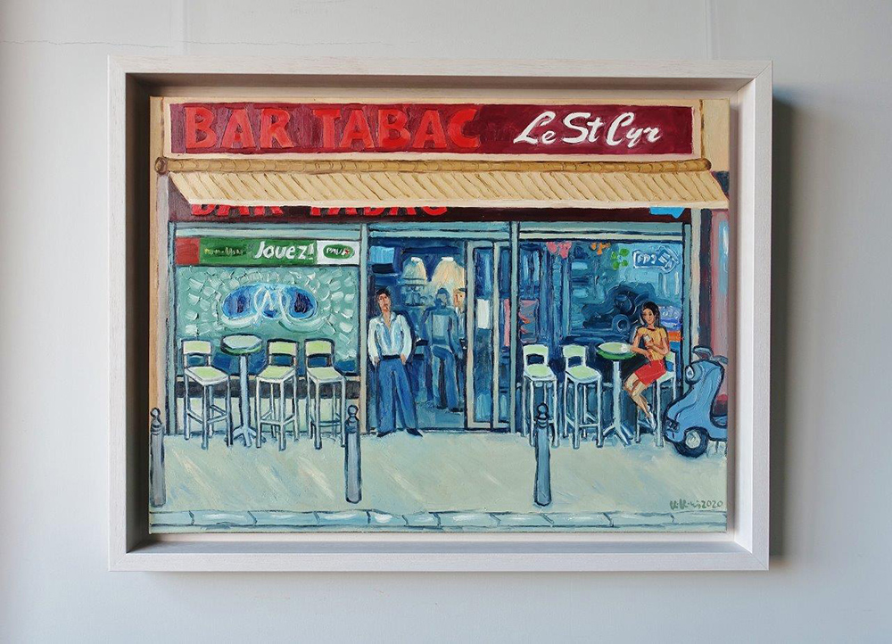Krzysztof Kokoryn - Bar Tabac Le St Cyr (Oil on Canvas | Wymiary: 88 x 68 cm | Cena: 7500 PLN)