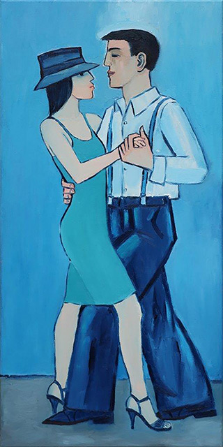 Krzysztof Kokoryn : Couple in dance : Oil on Canvas