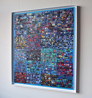 Krzysztof Pająk : Blue codes : Oil on Canvas