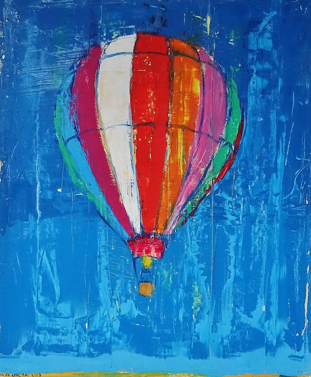 Jacek Łydżba - Balloon (Oil on Canvas | Size: 106 x 126 cm | Price: 8000 PLN)