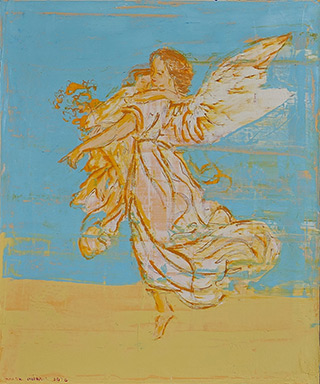 Jacek Łydżba : Guardian angel Blue : Oil on Canvas