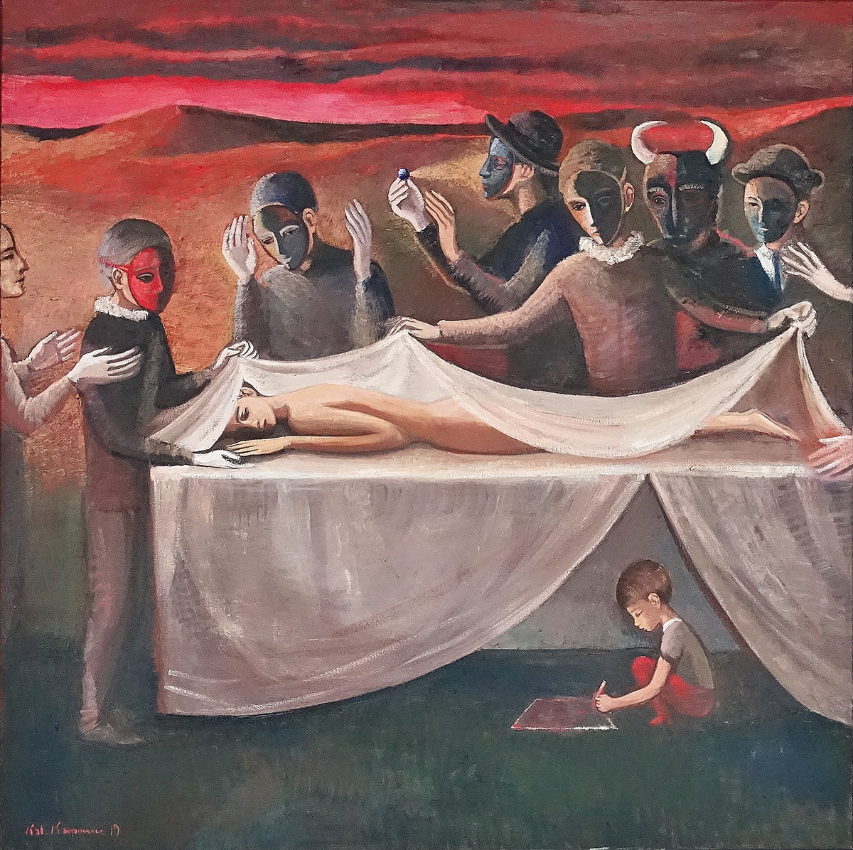 Katarzyna Karpowicz - Beautiful surgery (Oil on Canvas | Wymiary: 126 x 126 cm | Cena: 15000 PLN)