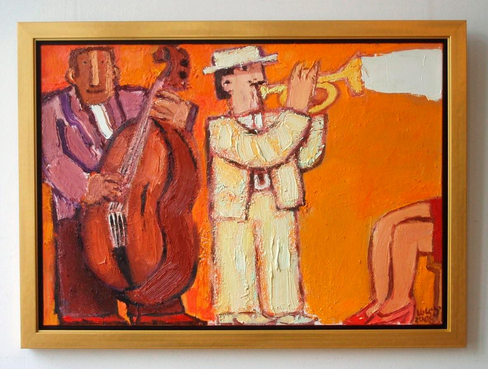 Krzysztof Kokoryn - White trumpet player (Oil on Canvas | Size: 114 x 84 cm | Price: 8500 PLN)