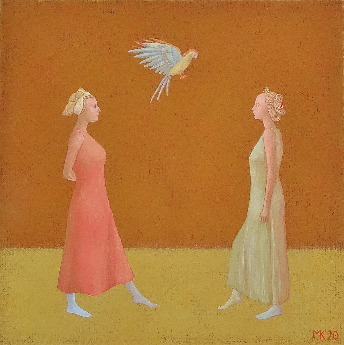 Mikołaj Kasprzyk - Parrot (Oil on Canvas | Größe: 36 x 36 cm | Preis: 2500 PLN)