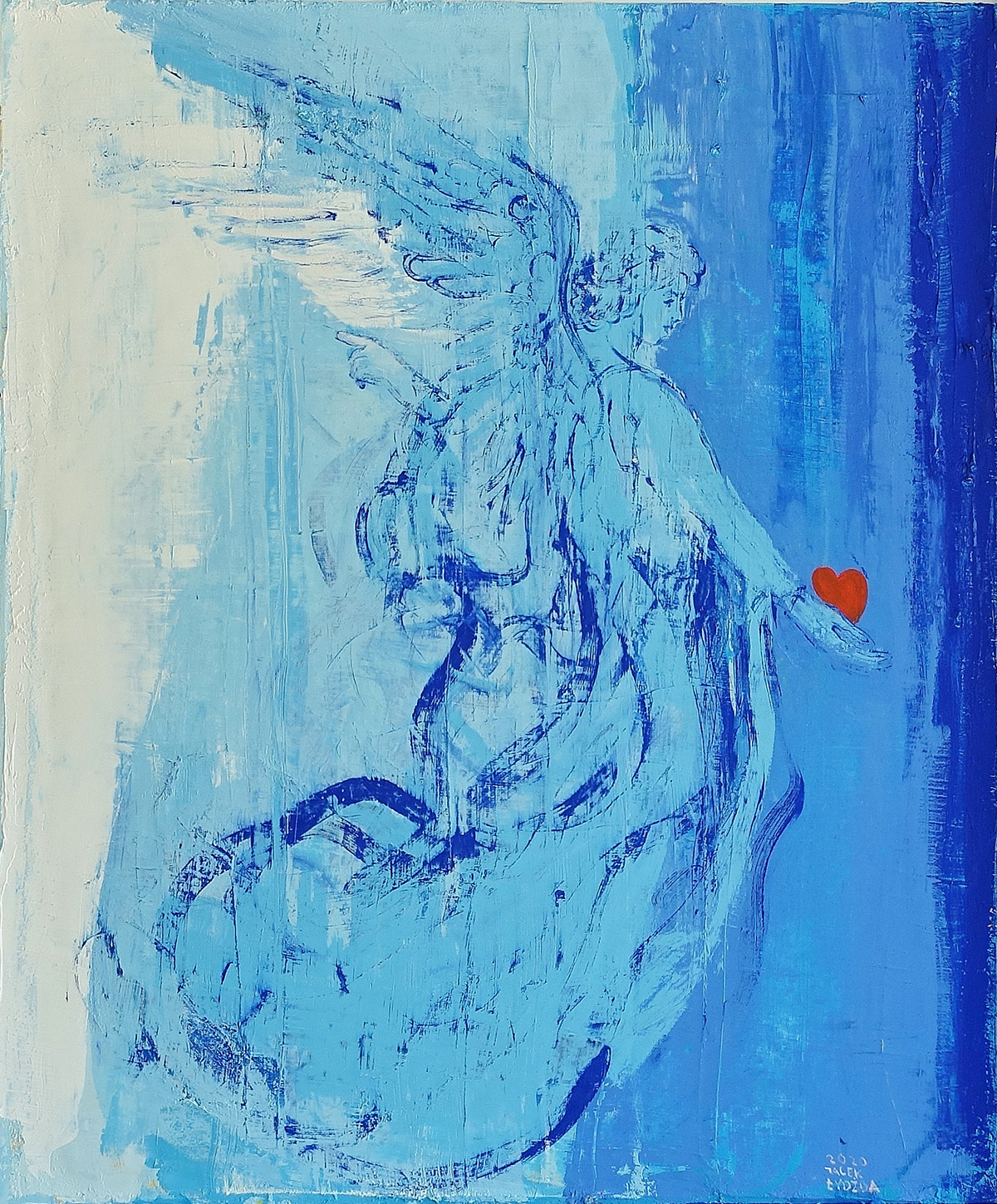 Jacek Łydżba - Angel, between two heavens (Oil on Canvas | Size: 106 x 126 cm | Price: 9000 PLN)