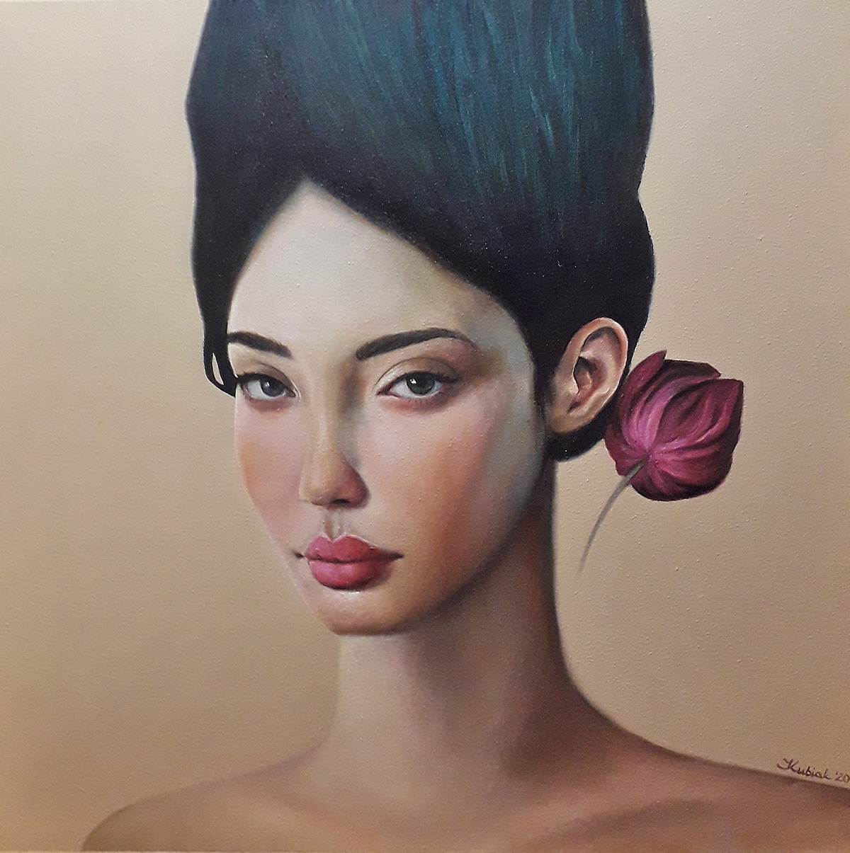 Katarzyna Kubiak - Look (Oil on Canvas | Wymiary: 50 x 50 cm | Cena: 5000 PLN)