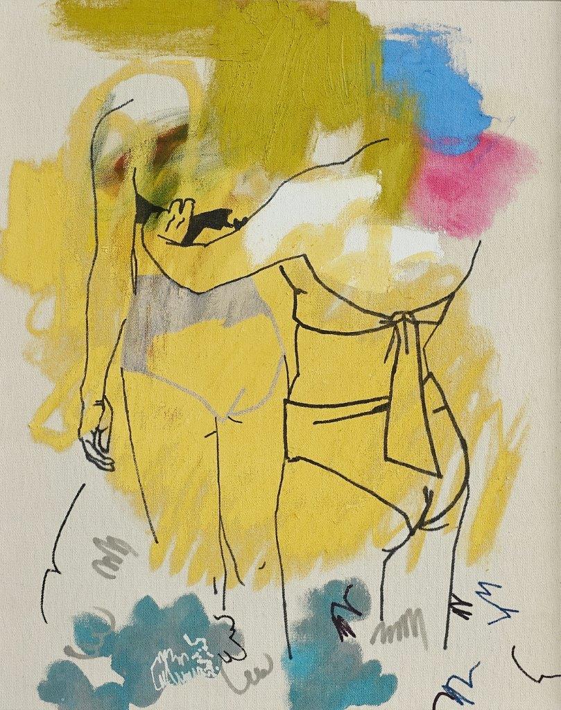 Agnieszka Sandomierz - Preparations (Tempera on canvas | Wymiary: 46 x 56 cm | Cena: 4500 PLN)