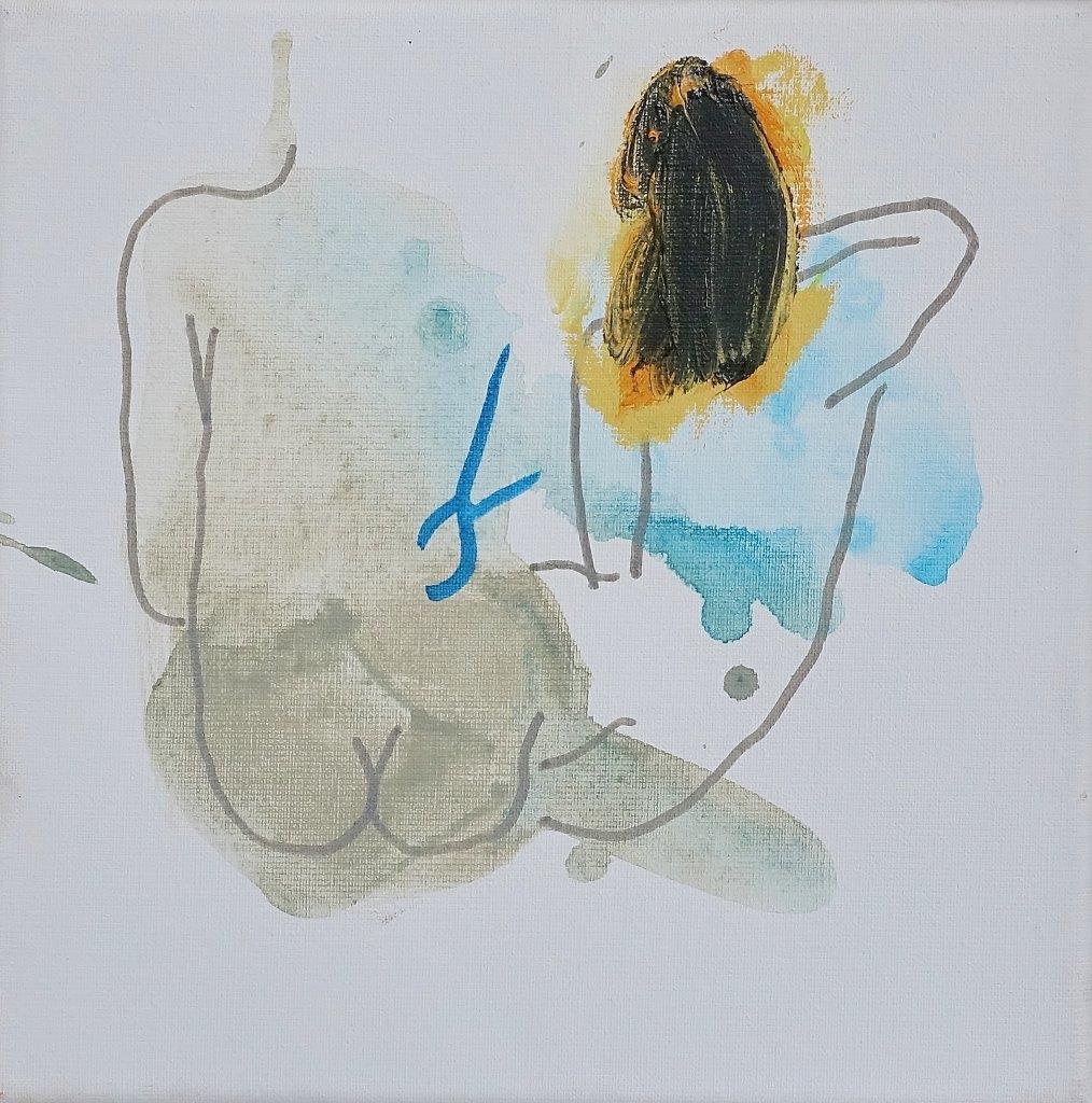 Agnieszka Sandomierz - Simple situation (Tempera on canvas | Wymiary: 36 x 36 cm | Cena: 2400 PLN)