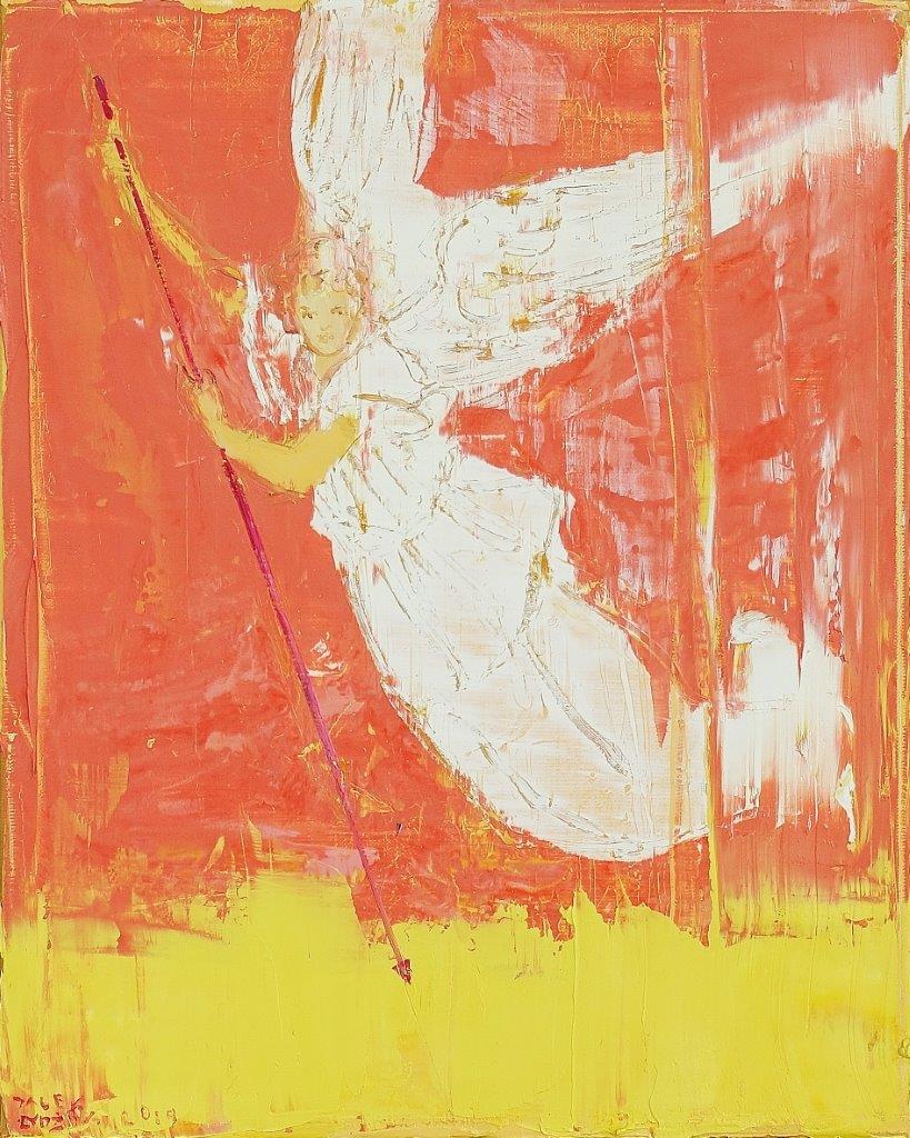 Jacek Łydżba - Angel with a spear (Oil on Canvas | Size: 53 x 63 cm | Price: 4000 PLN)