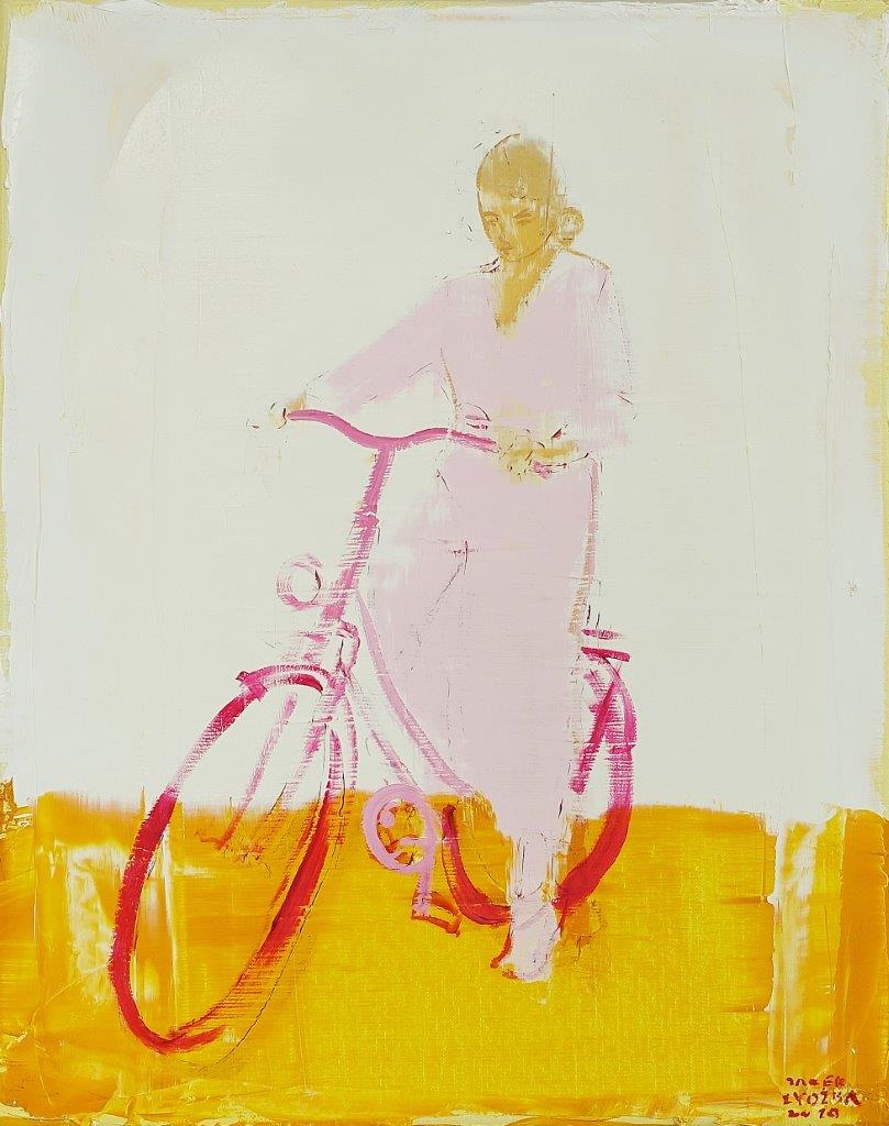 Jacek Łydżba - Cyclist (Oil on Canvas | Size: 46 x 56 cm | Price: 4000 PLN)