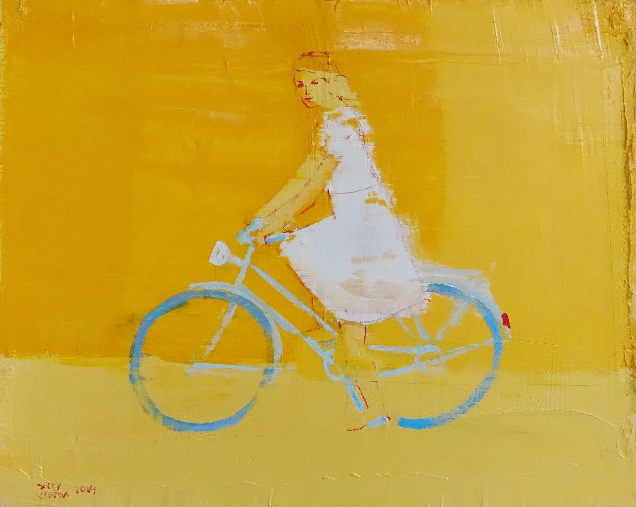 Jacek Łydżba - Cyclist (Oil on Canvas | Size: 56 x 46 cm | Price: 3600 PLN)