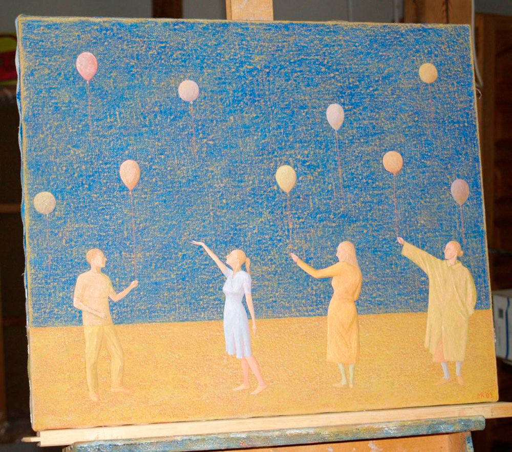 Mikołaj Kasprzyk - Little balloons (Oil on Canvas | Size: 60 x 50 cm | Price: 4000 PLN)