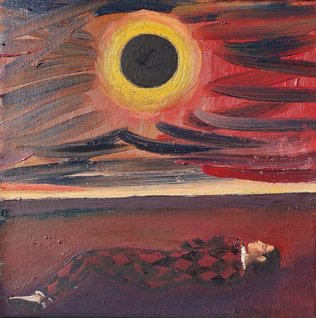 Katarzyna Karpowicz - Under the solar eclipse (Oil on Canvas | Size: 46 x 46 cm | Price: 6000 PLN)